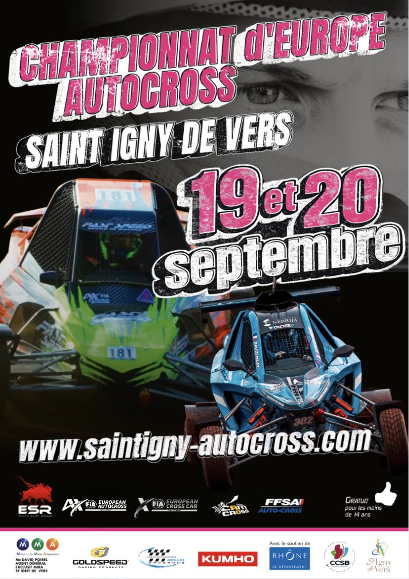 Locandina ufficiale del Campionato Europeo Autocross a Saint-Igny-de-Vers 2026